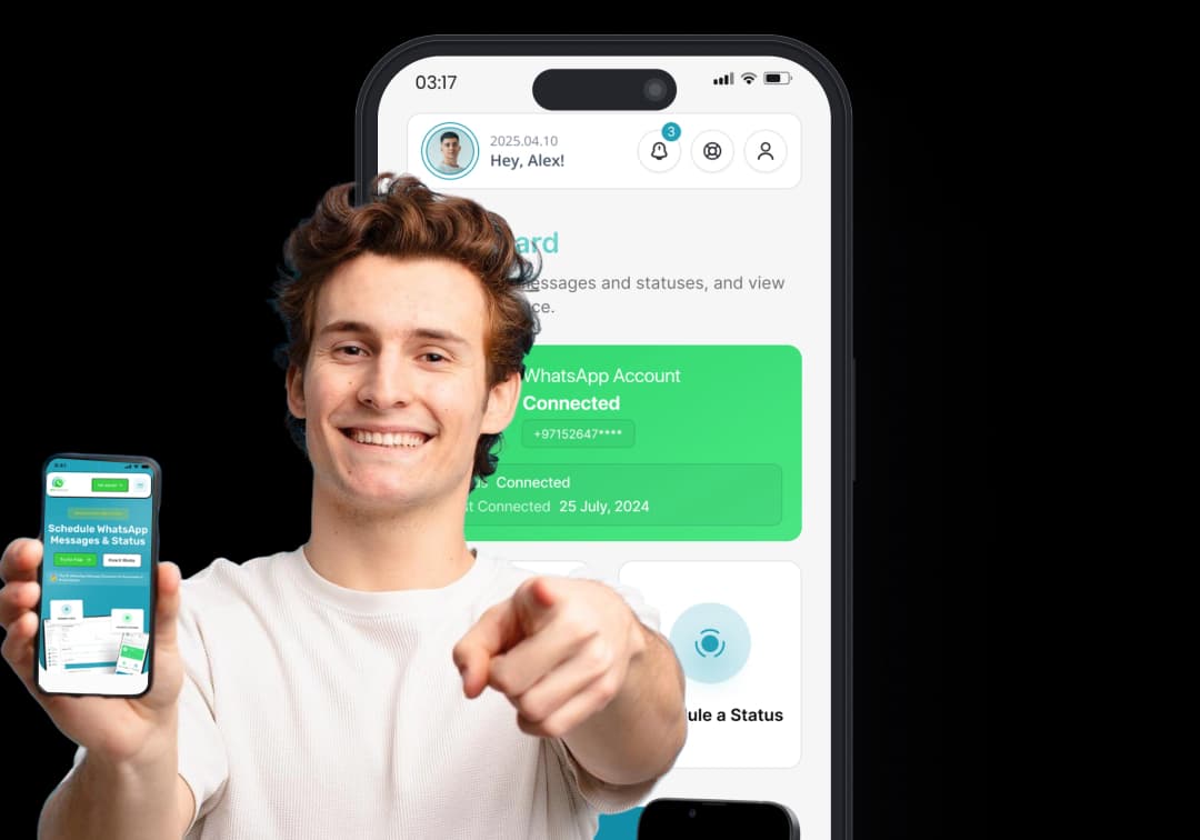 Illustration showing comparison between WhatsApp scheduling tools